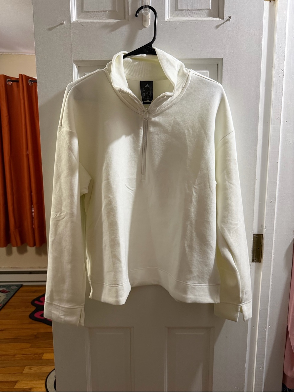 adidas off white Half-Zip Pullover Hoodie